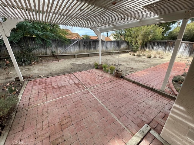 view of patio with a pergola