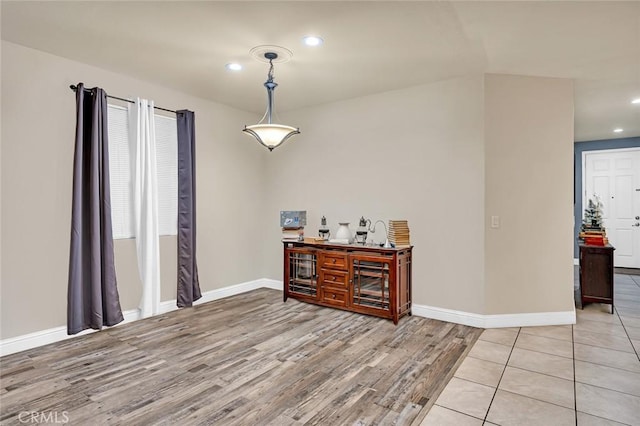 spare room with light wood-type flooring