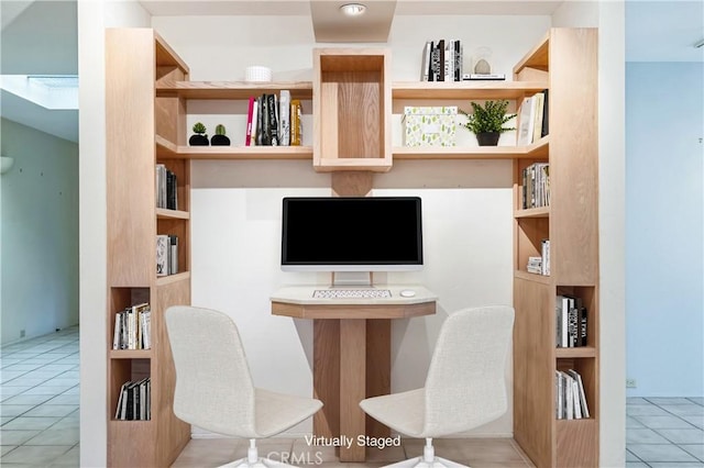 office featuring light tile patterned flooring