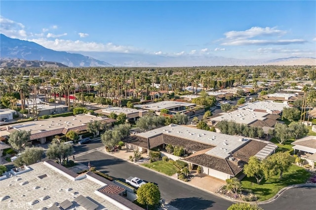 drone / aerial view with a mountain view