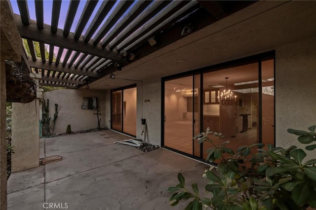 view of patio featuring a pergola