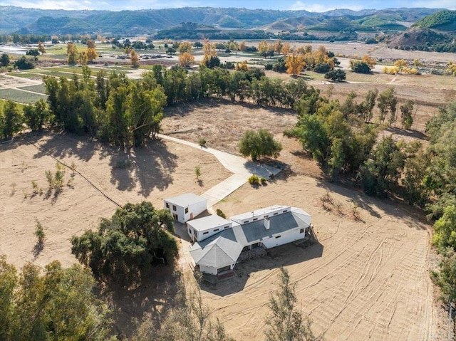 aerial view with a rural view and a mountain view