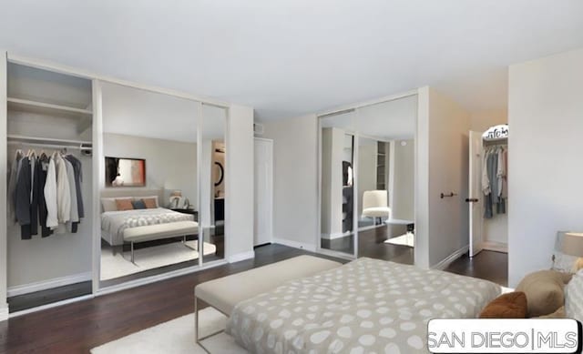 bedroom featuring dark wood-type flooring