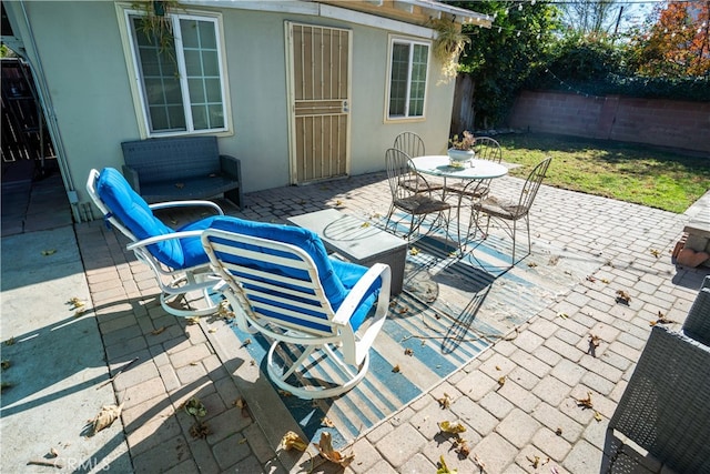 view of patio with an outdoor hangout area