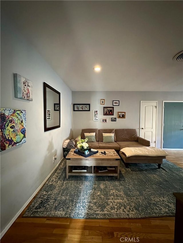 living room featuring hardwood / wood-style floors