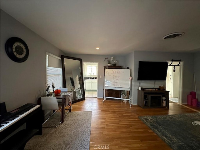 living room featuring wood-type flooring