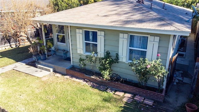 exterior space featuring a yard