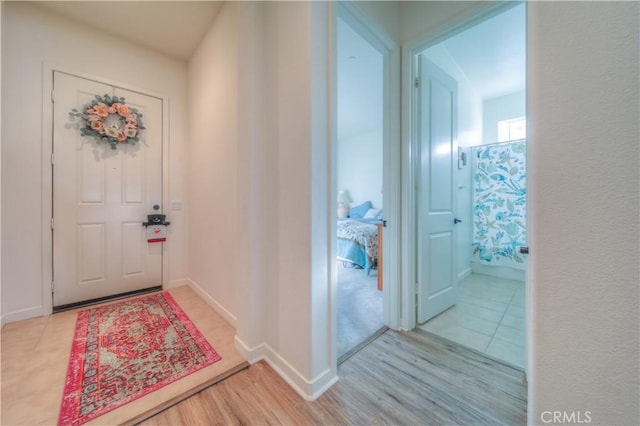 entryway featuring light hardwood / wood-style floors