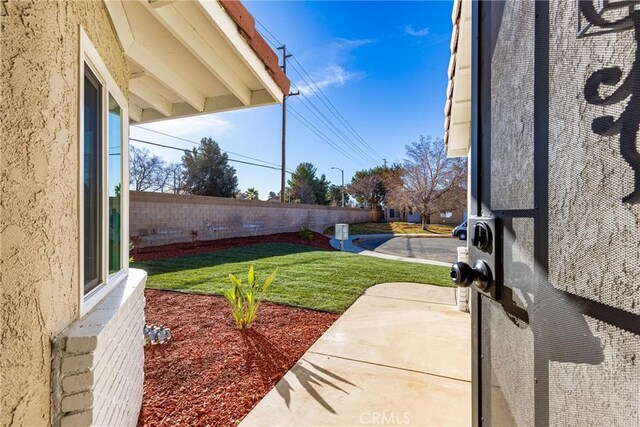 view of yard with a patio