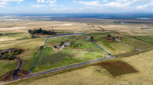 drone / aerial view with a rural view