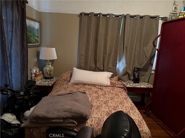 bedroom featuring wood-type flooring