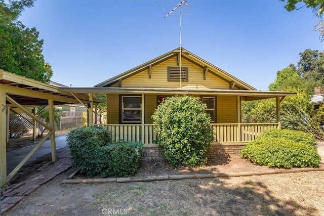 view of front of house with a porch