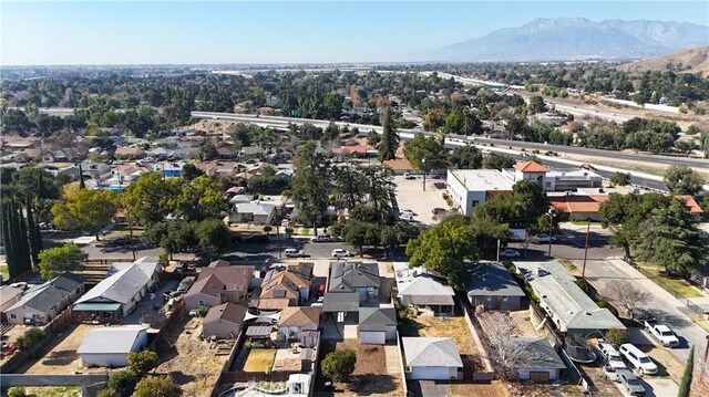 bird's eye view with a mountain view