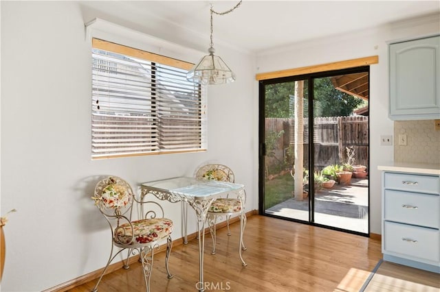 dining room featuring light hardwood / wood-style floors