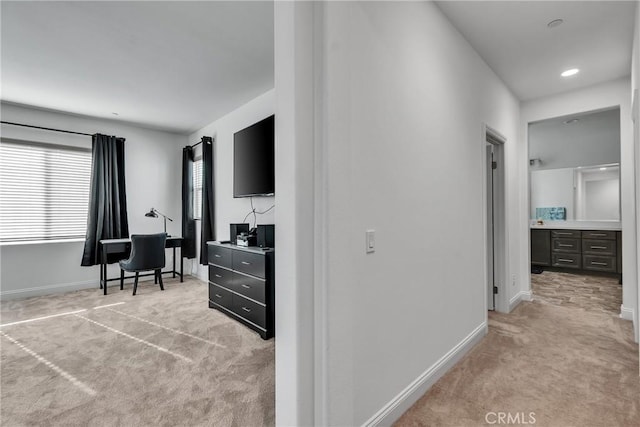 24469 Paxton Ln, Lake Elsinore, CA 92532 - hall with light colored carpet and recessed lighting