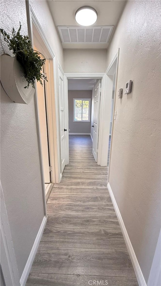 corridor featuring light hardwood / wood-style floors