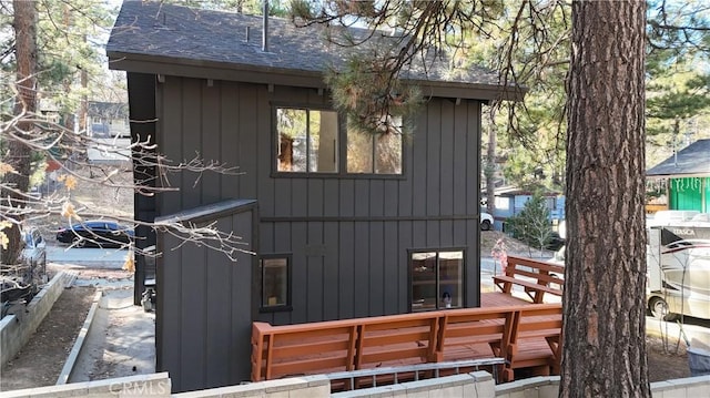 exterior space featuring a wooden deck