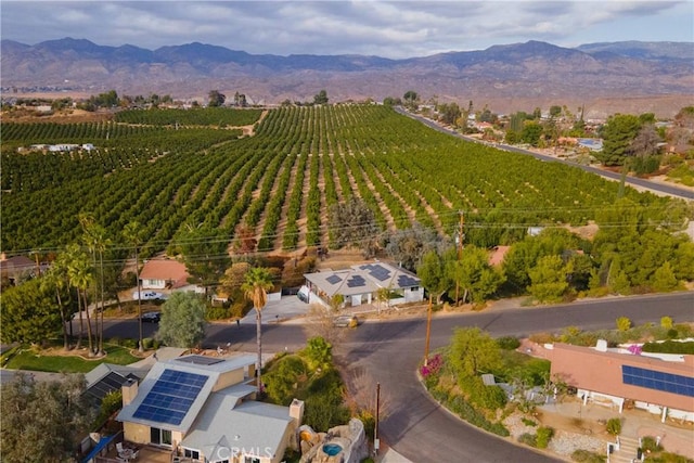 drone / aerial view with a mountain view