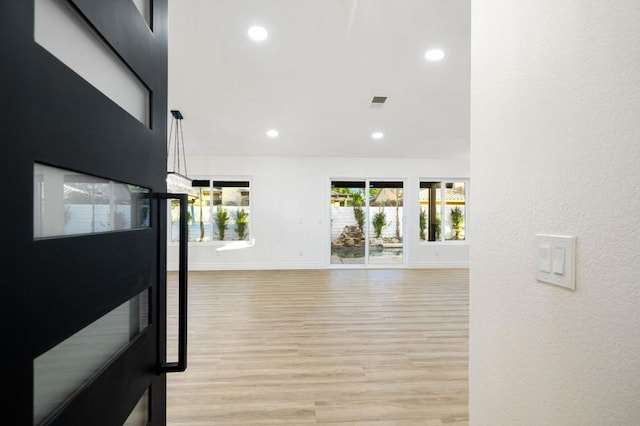 interior space featuring light wood-type flooring