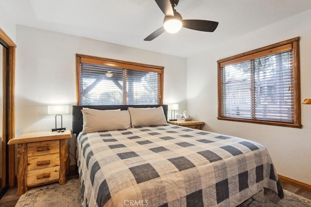 bedroom with ceiling fan