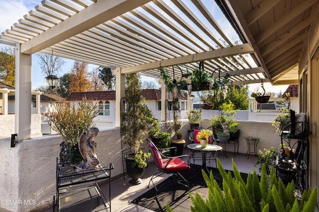 view of patio with a pergola