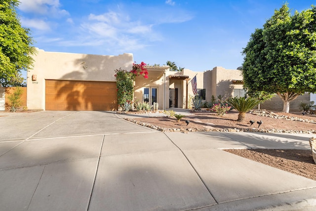 adobe home with a garage