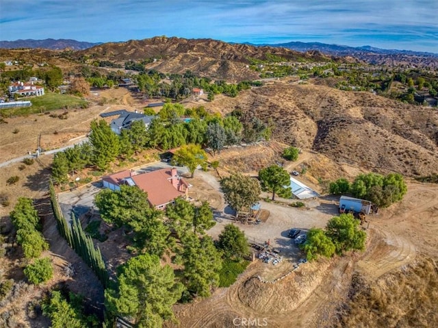 aerial view featuring a mountain view