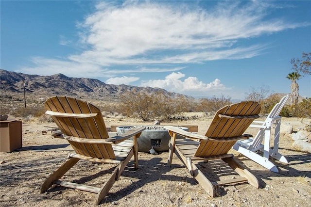 exterior space featuring a mountain view