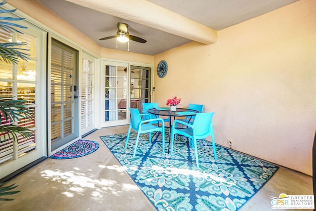 view of patio / terrace with ceiling fan