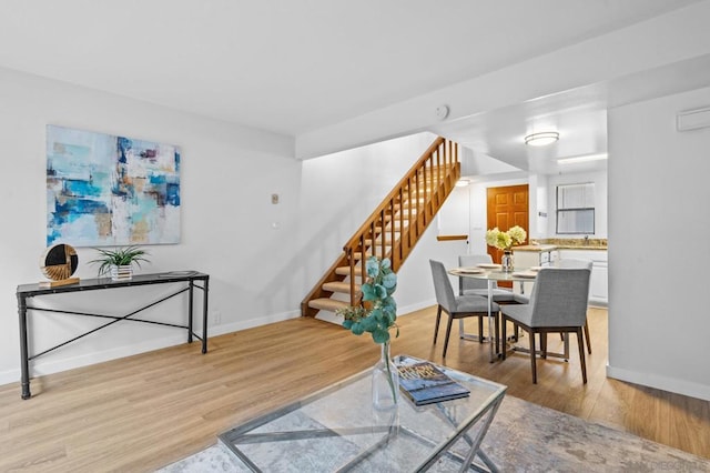 living room featuring light hardwood / wood-style flooring