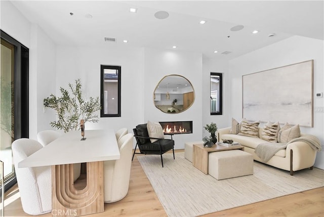 living room featuring light hardwood / wood-style flooring