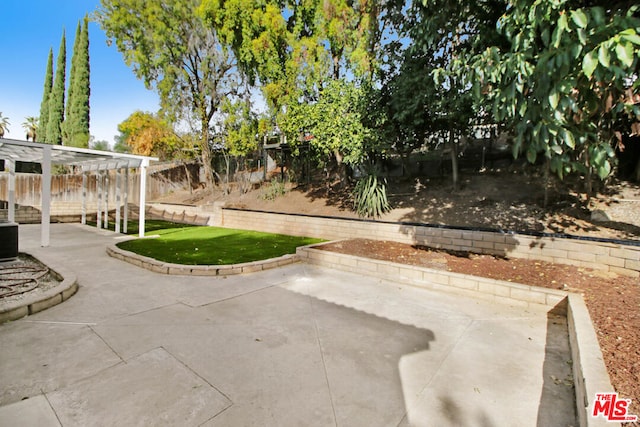 view of yard with a patio area