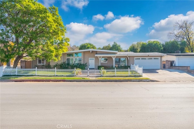 single story home featuring a garage