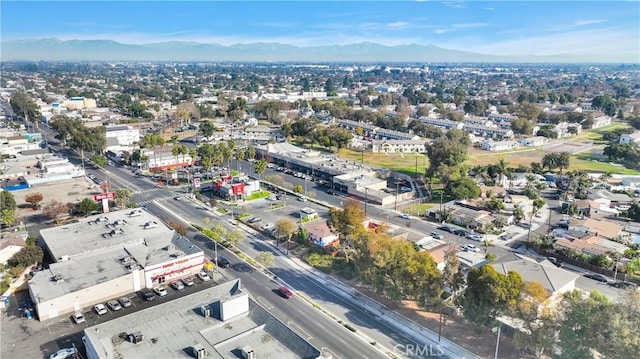 aerial view with a mountain view