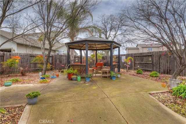 view of patio / terrace with a gazebo