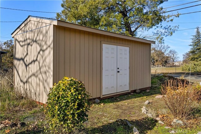 view of shed