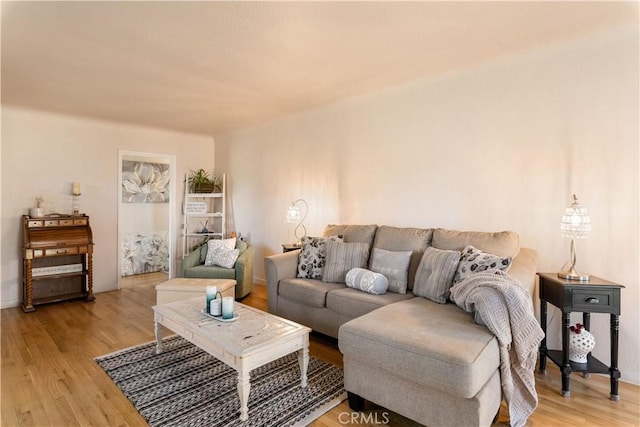 living room with light wood finished floors