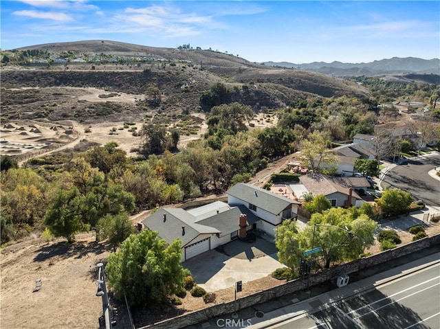 bird's eye view featuring a mountain view