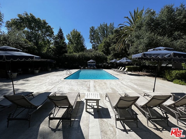 view of pool with a patio