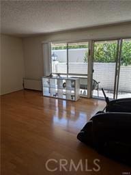 living room with wood-type flooring