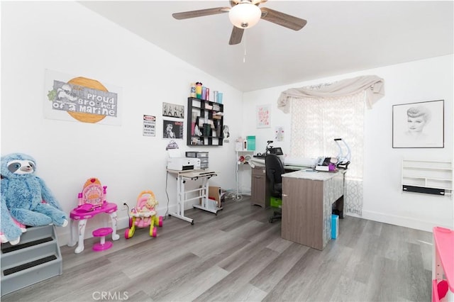 51490 Forest Boundry Rd, Anza, CA 92539 - office space with ceiling fan and light hardwood / wood-style flooring