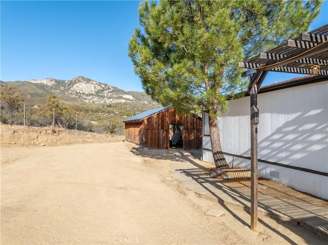 51490 Forest Boundry Rd, Anza, CA 92539 - exterior space with a mountain view and a storage unit