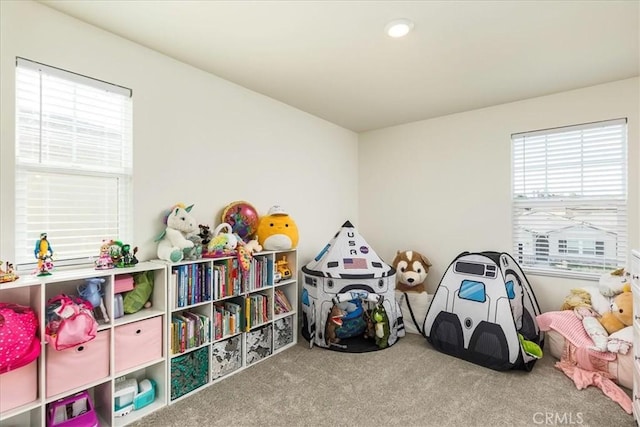 playroom with carpet floors