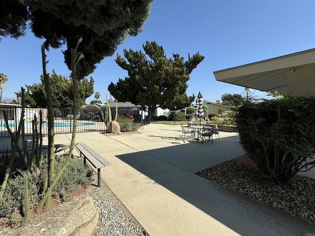 exterior space with a community pool