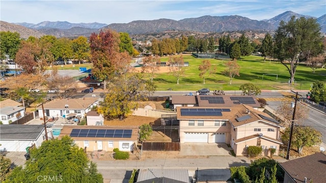 bird's eye view with a mountain view