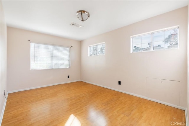 empty room featuring light wood-type flooring