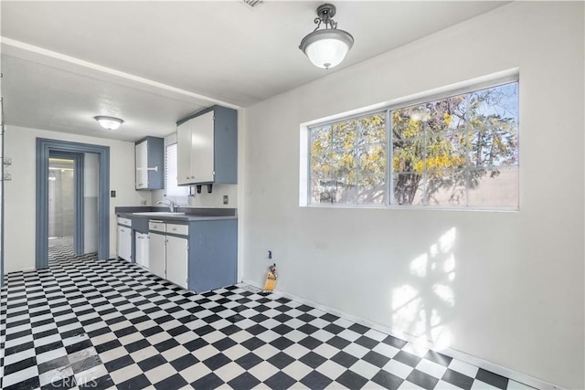 kitchen featuring white cabinetry and sink