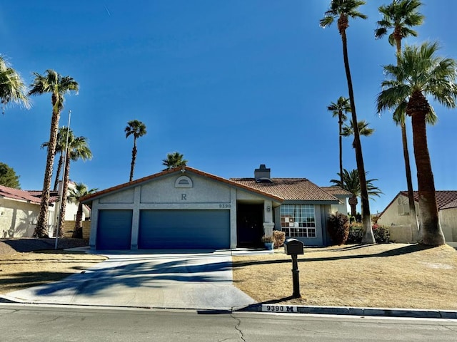 view of front of house with a garage