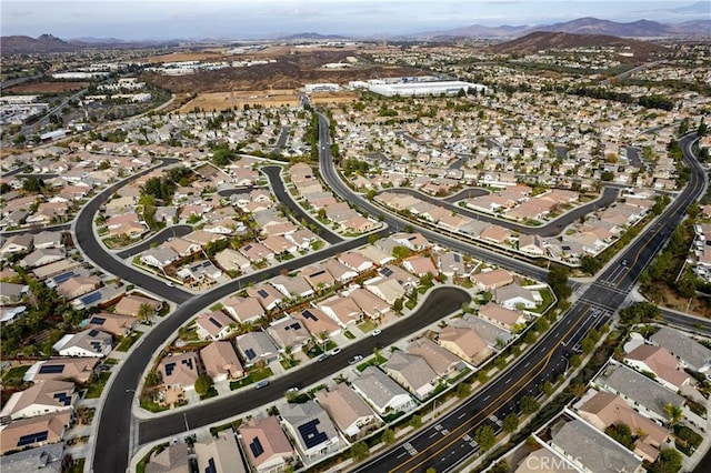 bird's eye view with a mountain view