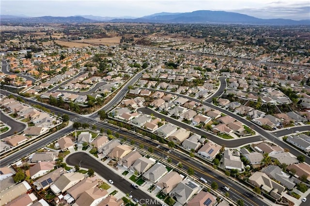 bird's eye view with a mountain view